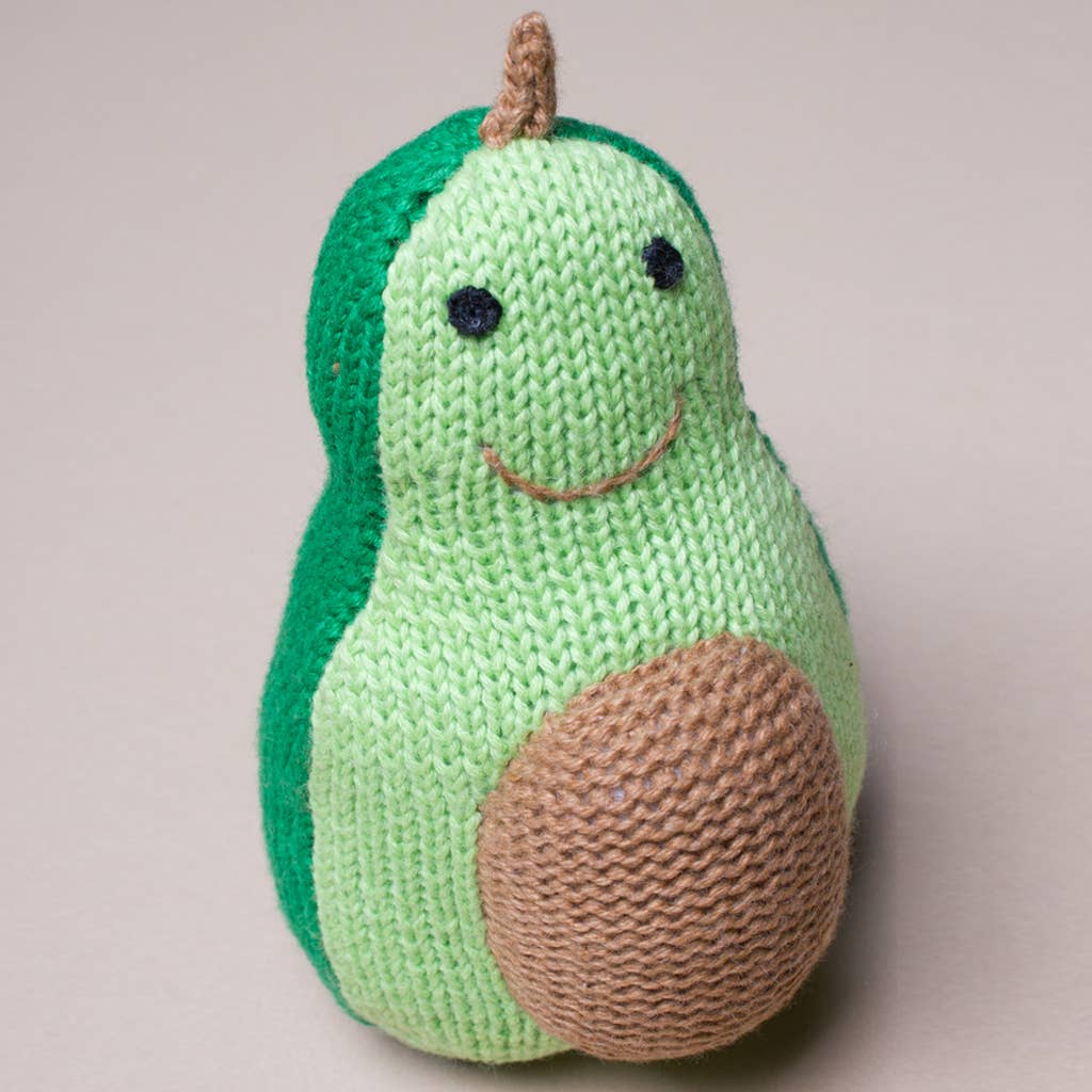 Organic Baby Toy - Avocado Rattles (Handmade): 5.5"t X 3"w X 2"d